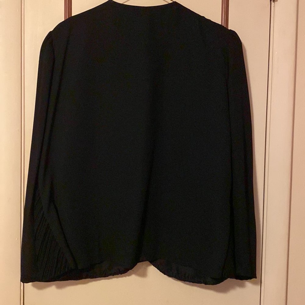 Black Ruched Jacket With Rhinestone Button - Picture 2 of 4